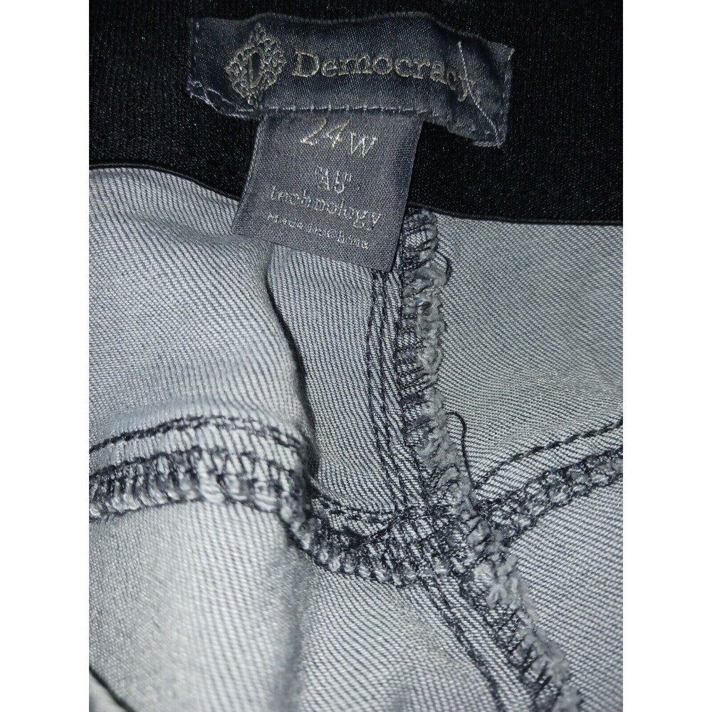 Democracy Ab Technology Jeans Womens 24W Grey Distressed Slimming High Rise - Picture 6 of 11